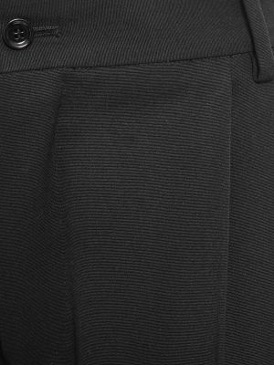 Vlněné kalhoty s vysokým pasem Dolce & Gabbana černé