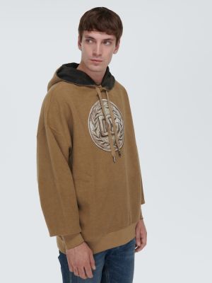 Jersey hoodie aus baumwoll mit print Dolce&gabbana braun