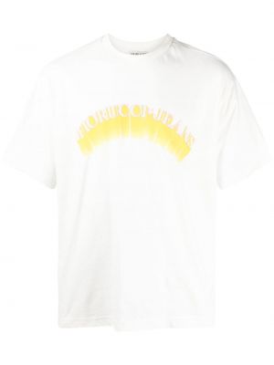 Памучна тениска с принт Fiorucci бяло