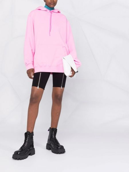Oversize hoodie aus baumwoll Msgm pink