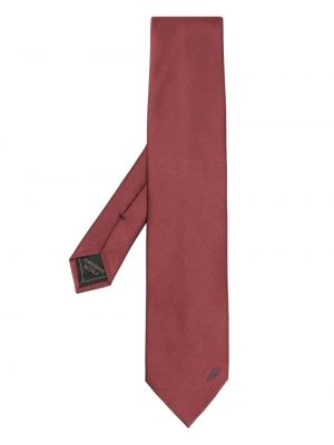 Копринена вратовръзка с принт Brioni червено