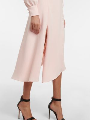 Sukienka midi asymetryczna Monique Lhuillier różowa