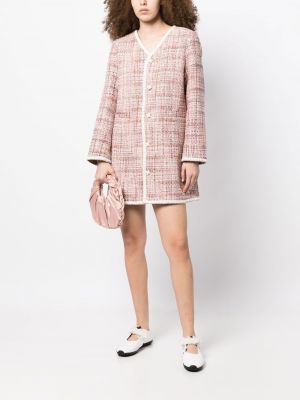 Daunen tweed minikleid mit geknöpfter B+ab pink