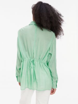 Rifľová košeľa Calvin Klein Jeans zelená