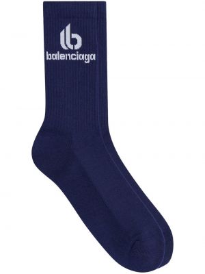 Чорапи с принт Balenciaga синьо