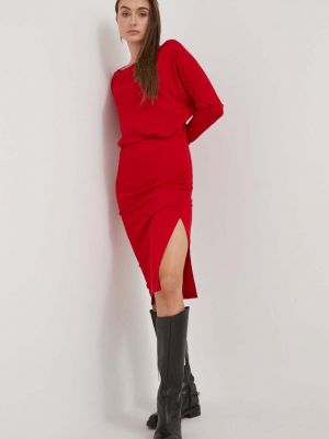 Sukienka midi oversize Sisley czerwona