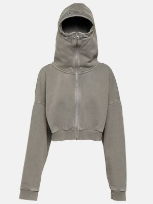 Pamučna hoodie s kapuljačom od flisa Entire Studios siva