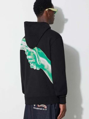 Pamučna hoodie s kapuljačom Filling Pieces crna