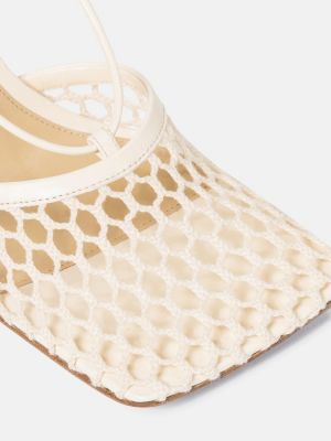 Мрежести кожени полуотворени обувки Bottega Veneta бяло