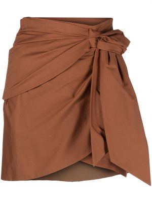 Bavlněné mini sukně Federica Tosi hnědé