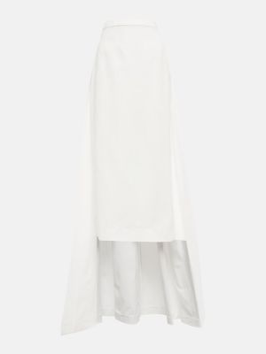 Falda larga de algodón Staud blanco