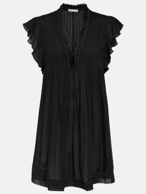 Obleka s čipko Poupette St Barth črna