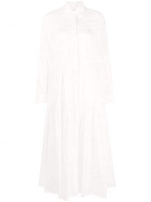 Макси рокля бродирана Matteau бяло