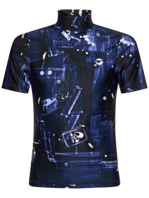 Camiseta con cuello alto Coperni azul