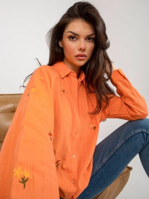 Koszula oversize Fashionhunters pomarańczowa
