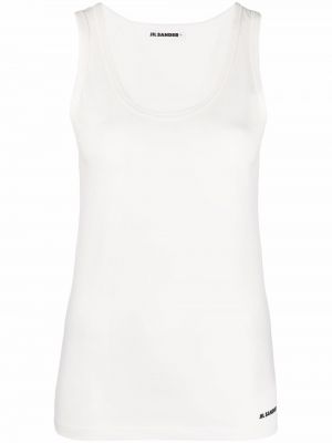 Tank top med print Jil Sander hvit