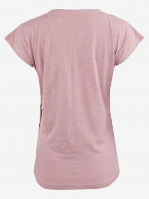 Květinové tričko Alpine Pro růžové