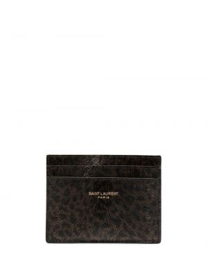 Usnjena denarnica s potiskom z leopardjim vzorcem Saint Laurent