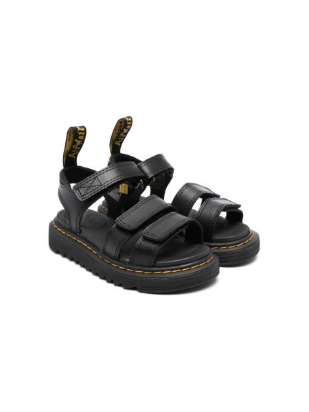 Nahka nauhalliset sandaalit tytöille Dr. Martens Kids musta