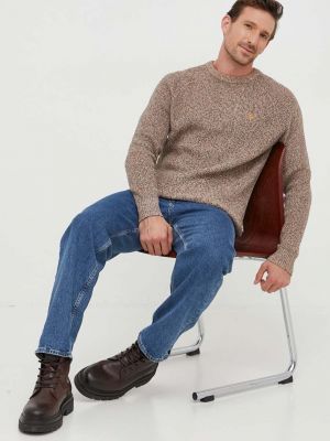 Sweter bawełniany Pepe Jeans brązowy