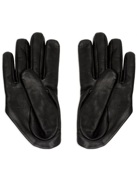 Asimetrične usnjene rokavice Alexander Mcqueen črna