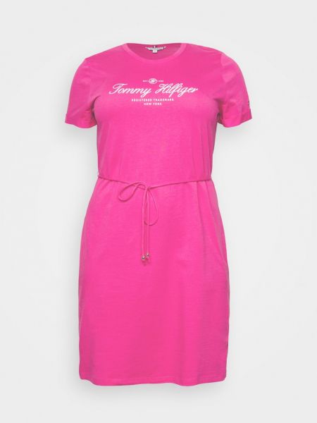 Sukienka Tommy Hilfiger Curve różowa