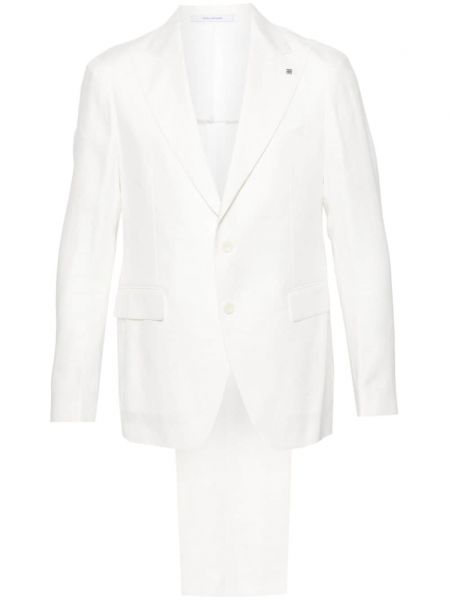 Lněný oblek Tagliatore bílý