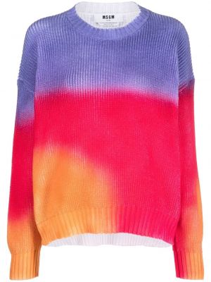 Плетен пуловер Msgm виолетово