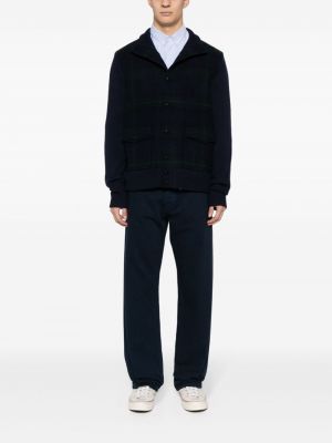 Cardigan en laine à carreaux à imprimé Polo Ralph Lauren bleu