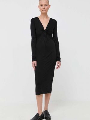 Sukienka midi dopasowana Armani Exchange czarna