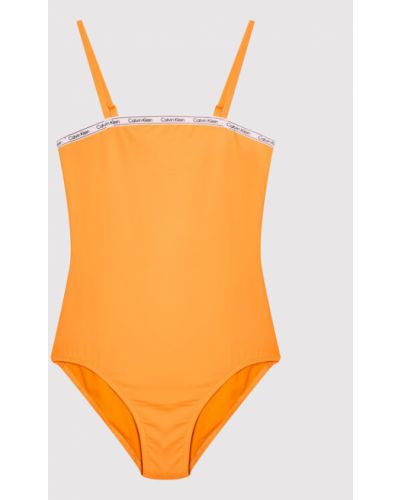 Egyrészes fürdőruha Calvin Klein Swimwear narancsszínű