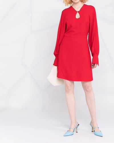 Vestido de cóctel manga larga Stella Mccartney rojo