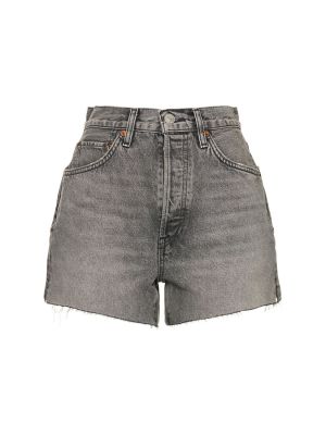 Shorts en jean en coton Re/done noir