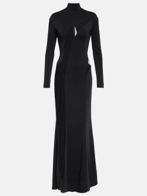 Μίντι φόρεμα από τούλι Mugler μαύρο