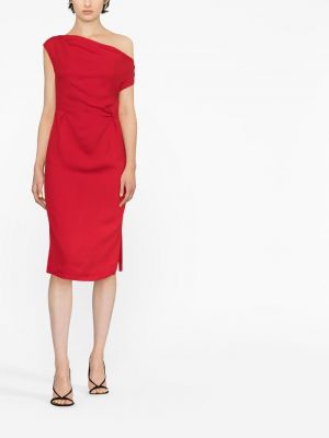 Sukienka midi drapowana Alexandre Vauthier czerwona