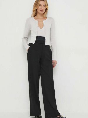 Spodnie z wysoką talią Calvin Klein czarne