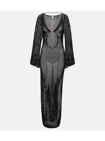 Bavlnené dlouhé šaty Bananhot čierna