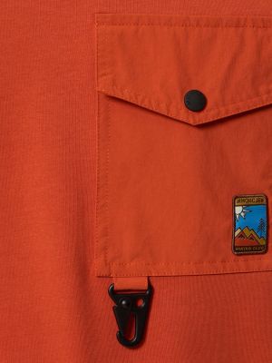 Kokvilnas t-krekls Moncler Grenoble oranžs