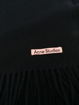 Vilnonis šalikas Acne Studios juoda