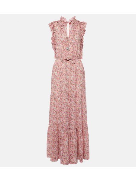 Φλοράλ ολόσωμη φόρμα με βολάν Poupette St Barth ροζ