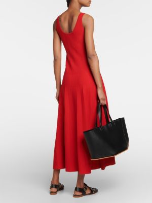 Πλισέ μάλλινη μάξι φόρεμα Gabriela Hearst κόκκινο