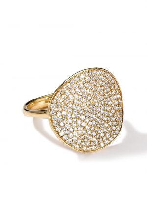 Złoty z diamentem pierścionek w kwiaty Ippolita