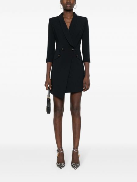 Krepa asimetriska mini kleita Elisabetta Franchi melns