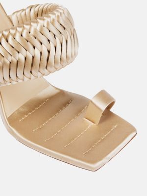 Saténové sandály Gia Borghini bílé