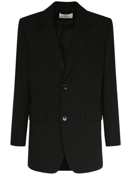 Crepe overdimensjonert ull blazer Ami Paris svart