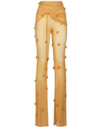 Мрежести панталон с мъниста Jacquemus оранжево