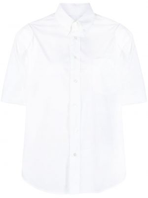 Chemise en coton avec manches courtes Mm6 Maison Margiela blanc
