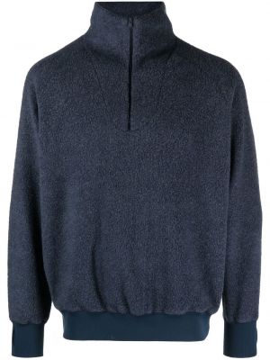 Пуловер с цип Beams Plus синьо