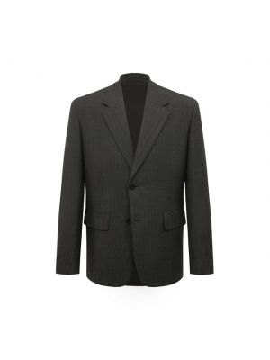 Шелковый шерстяной пиджак Prada серый
