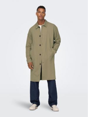 Trench kaput Only & Sons zelena
